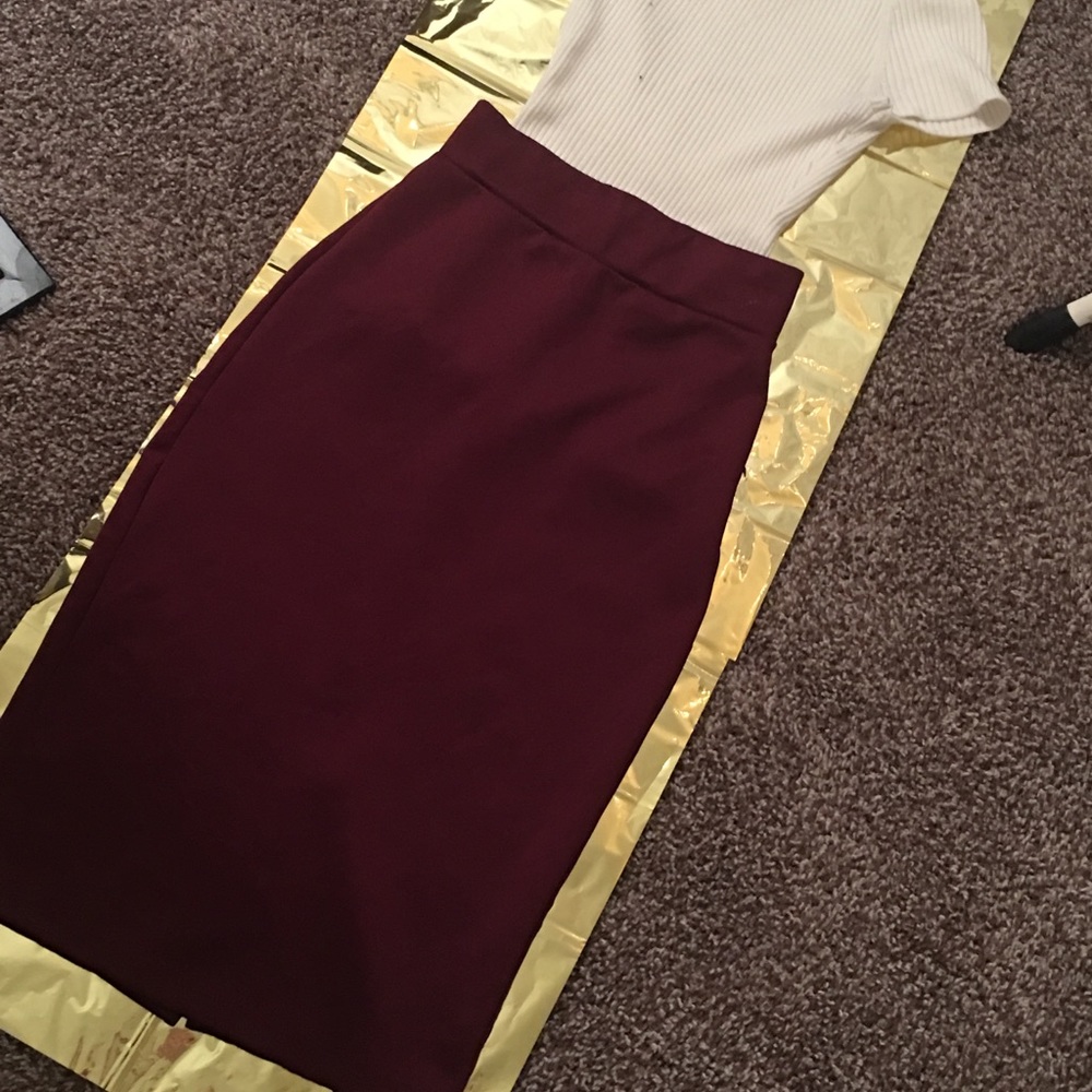 Magenta Pencil Skirt